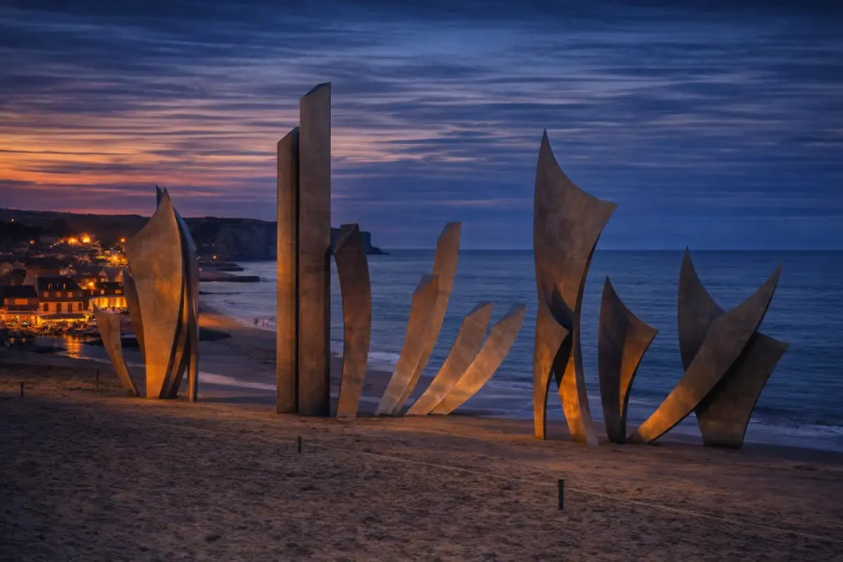 Omaha Beach at sunset