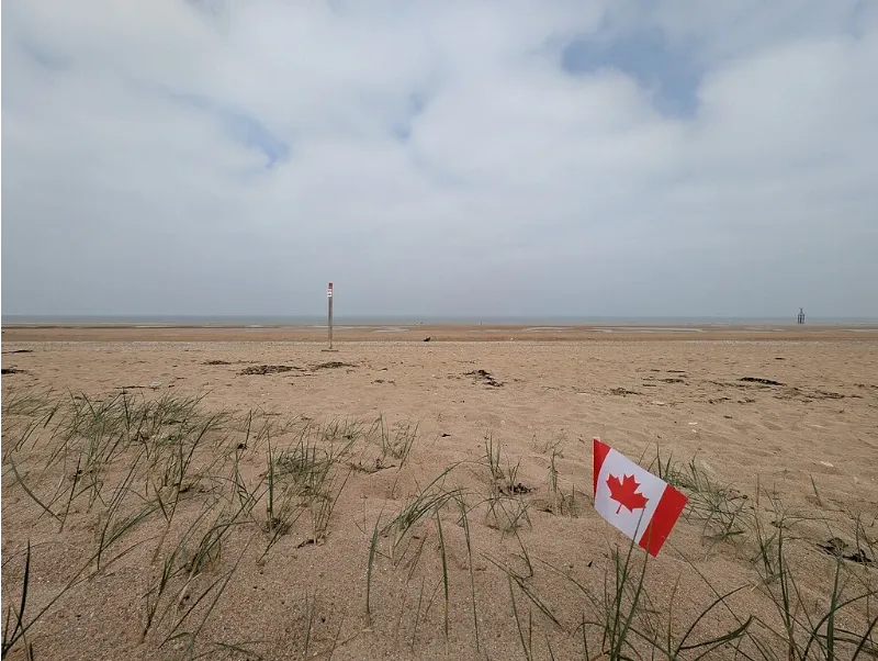 Flag of Canada on Juno Beach